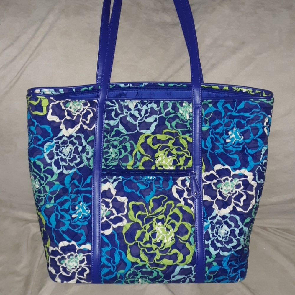 Vera b blue n green tote bag